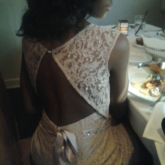 Lace Backless Prom Dress - Picture 3 of 5